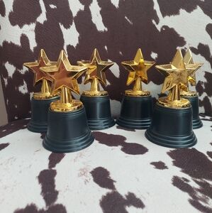 7 Pack Mini Star Trophy Awards Bulk (4.5 Inch) Party Favor/Cake Topper